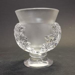 Lalique, Saint-cloud Vase In Frosted Crystal, Signed