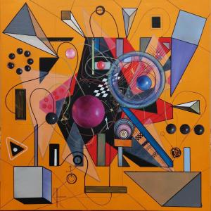 Muriel Charbonnier (1967), “waiting”, 60x60 Cm