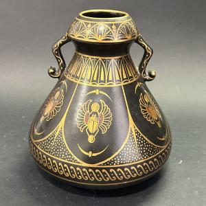 Art Deco Vase In Tours Earthenware Signed Pinon-heuzé