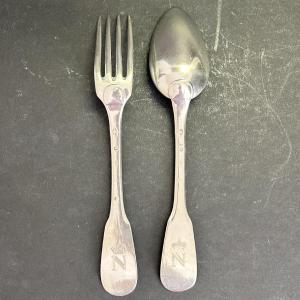 Christofle Silver-plated Cutlery Set With The Monogram Of Napoleon III (crowned N)