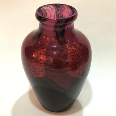 Daum Nancy,  Vase With Gold Inclusion (h: 28 Cm)