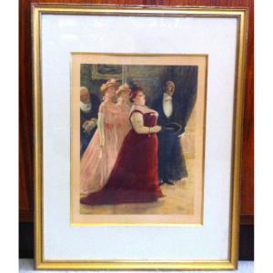 Opera Scene Lithograph, Signed Albert Guillaume