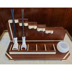 Pipe Holder In Amaranth And Bakelite Circa 1930