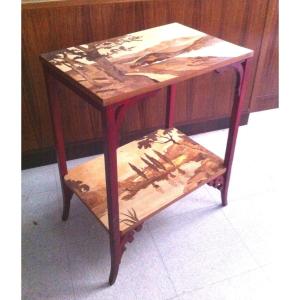 Art Nouveau Period Marquetry Painting