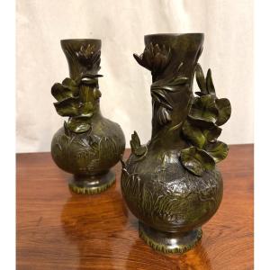 Pair Of Art Nouveau Period Vases