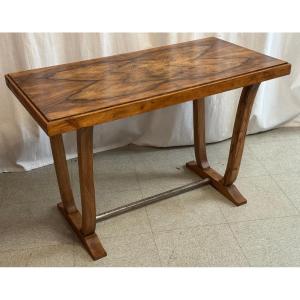 Art Deco Walnut Console Table