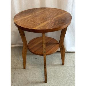 Art Deco Period Walnut Pedestal Table.