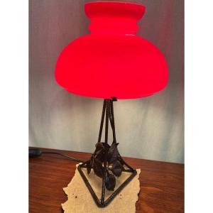 Art Deco Period Red Parachute Lamp