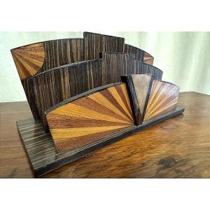 Art Deco Period Macassar Ebony Letter Holder