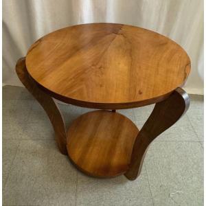Art Deco Walnut Pedestal Table.