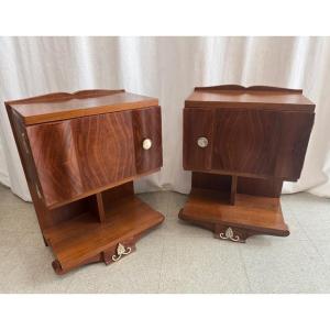 Pair Of Art Deco Bedside Tables