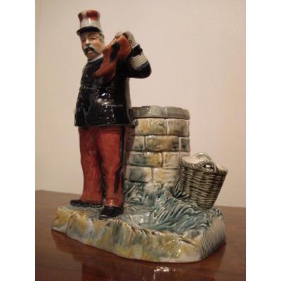 Garde Champetre Signed Bernard Bloch Bruleau In Faience