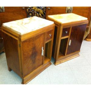 Pair Of Art Deco Period Bedside Tables