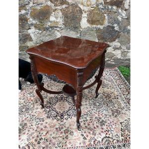 English Mahogany Table With System Forming Bar