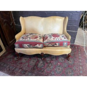 Chippendale Bench In Thick Leather