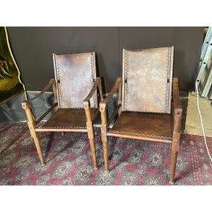 Pair Of Safari Armchairs From The 1930s