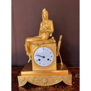 Oriental Clock In Gilt Bronze From The Empire Period