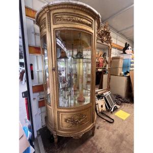Louis XVI Style Gilded Wooden Display Case 