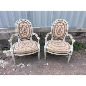 Pair Of Louis XVI Style Armchairs 