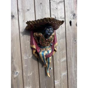 Venetian Wall Light In Polychrome Wood 