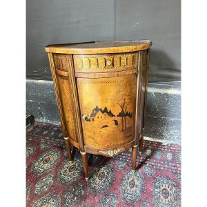 Louis XVI Style Marquetry Corner Cupboard 