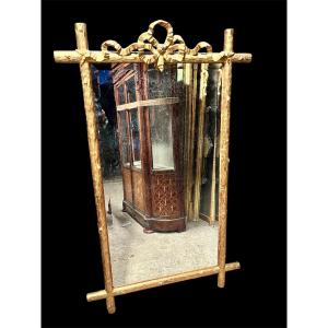 Faux Wood Gilded Mirror 