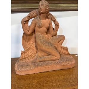 Art Deco Terracotta Statue 