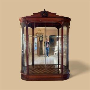 Important Napoleon III Mahogany Display Cabinet 