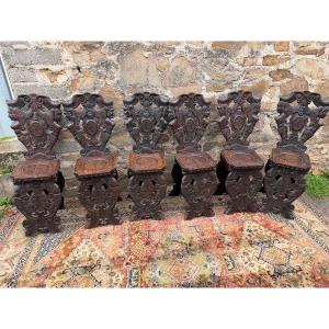 Set Of Six Italian Renaissance Chairs 