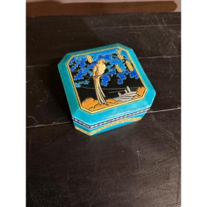 Art Deco Box In Longwy Enamels 