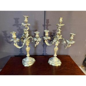 Pair Of Ormolu Candelabra In The Louis XV Style