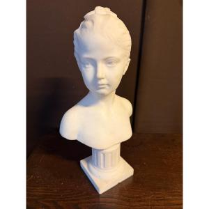 After Houdon, Marble Bust Of Louise Brongniart