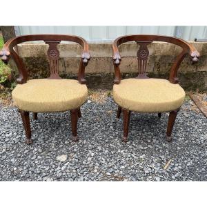 Pair Of Armchairs With Lion Heads