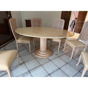70s Table With Travertine Top