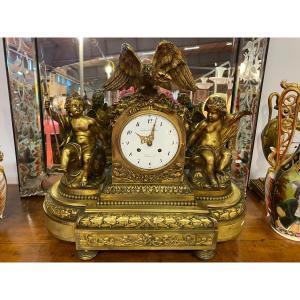 Important Gilt Bronze Clock From Louis XVI Period