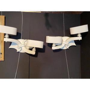 Pair Of 1940s Stucco Sconces