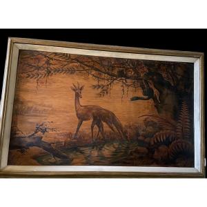 Large Art Deco Africanist Panel