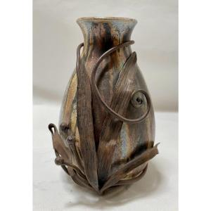 Small Guérin Vase With Wrought Iron