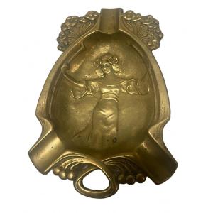 Art Nouveau Brass Ashtray