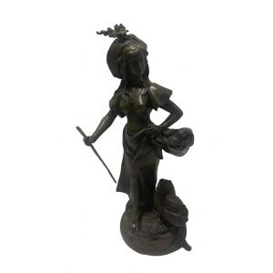 Auguste Dewever Bronze Naughty Mascot. Belgian Artist