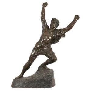 Imposing Bronze By Jef Lambeaux The Winner Belgian Artist