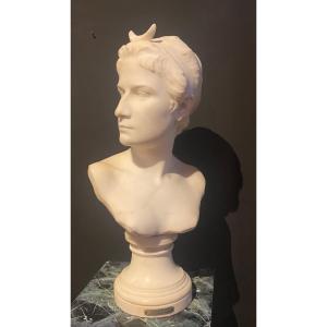 Bust Of Diana In Marble Alphonse Van Beurden 1896