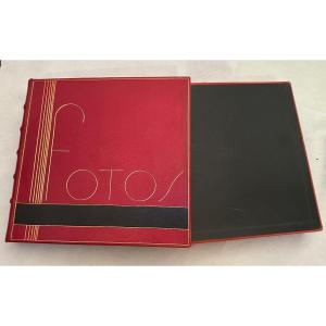 Art Deco Photo Album Leather Bound