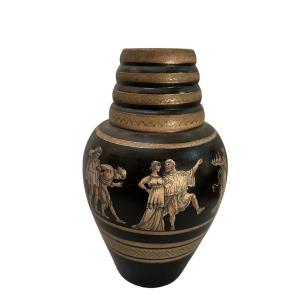 Rare Greek Style Art Deco Vase Signed By Emile Lombart