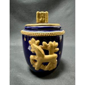 Bfk Candy Box - Boch Frères Keramis - With Lid - Signed Ernest d'Hossche (1912-1976