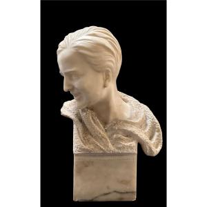 La Garçonne By Giuseppe Viti Unsigned Art Deco Alabaster 