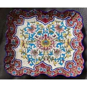 Longwy Earthenware Dish With Rim 