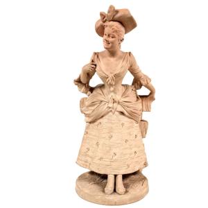 The Terracotta Bourgeoise By Georges Van Der Straeten Belgian Artist