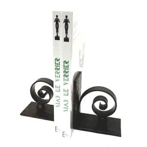 Pair Of Art Deco Wrought Iron Book Presses