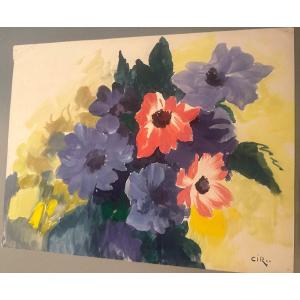 Set Of 4 Drawings And 2 Watercolors By Paul Cirou